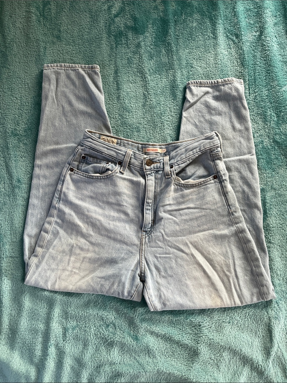 Levi's Light Blue High-Rise Straight Jeans